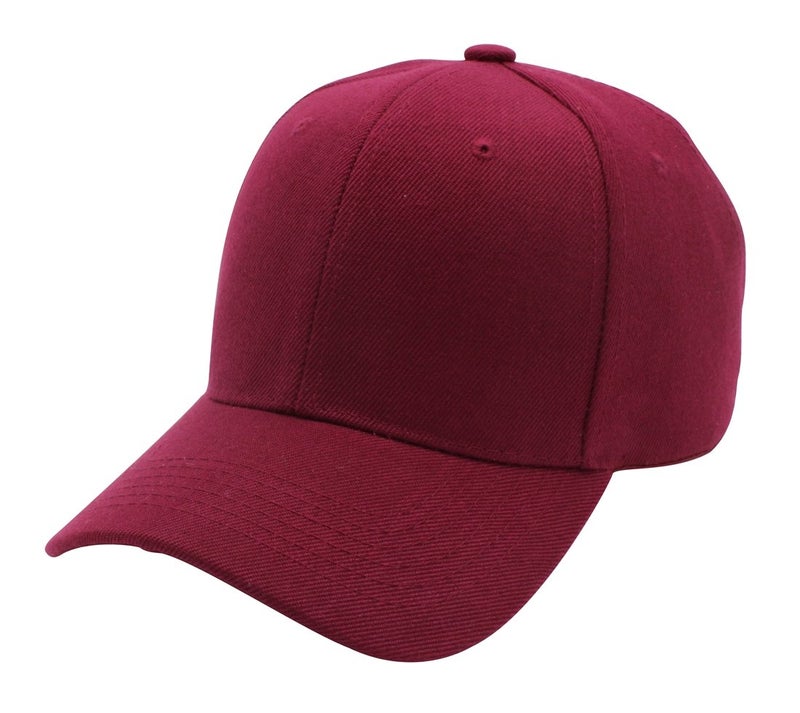 Top Level Baseball Cap Men Women - Classic Adjustable Plain Hat (Burgundy) - Image 1